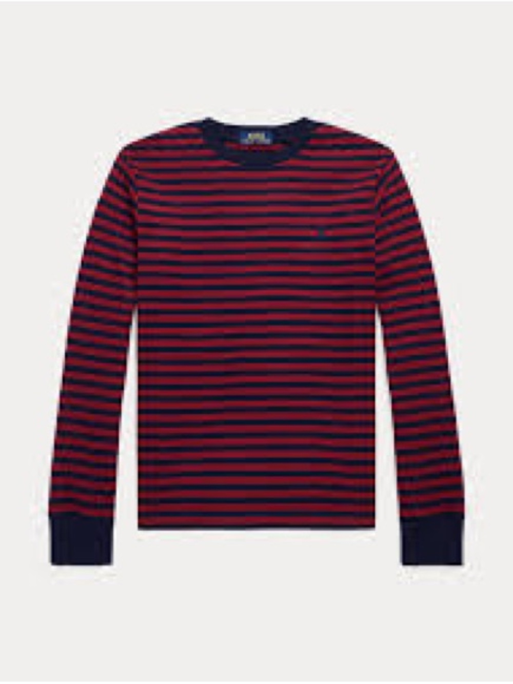 Polo by Ralph Lauren Red and Navy Striped Long Sleeve Tee